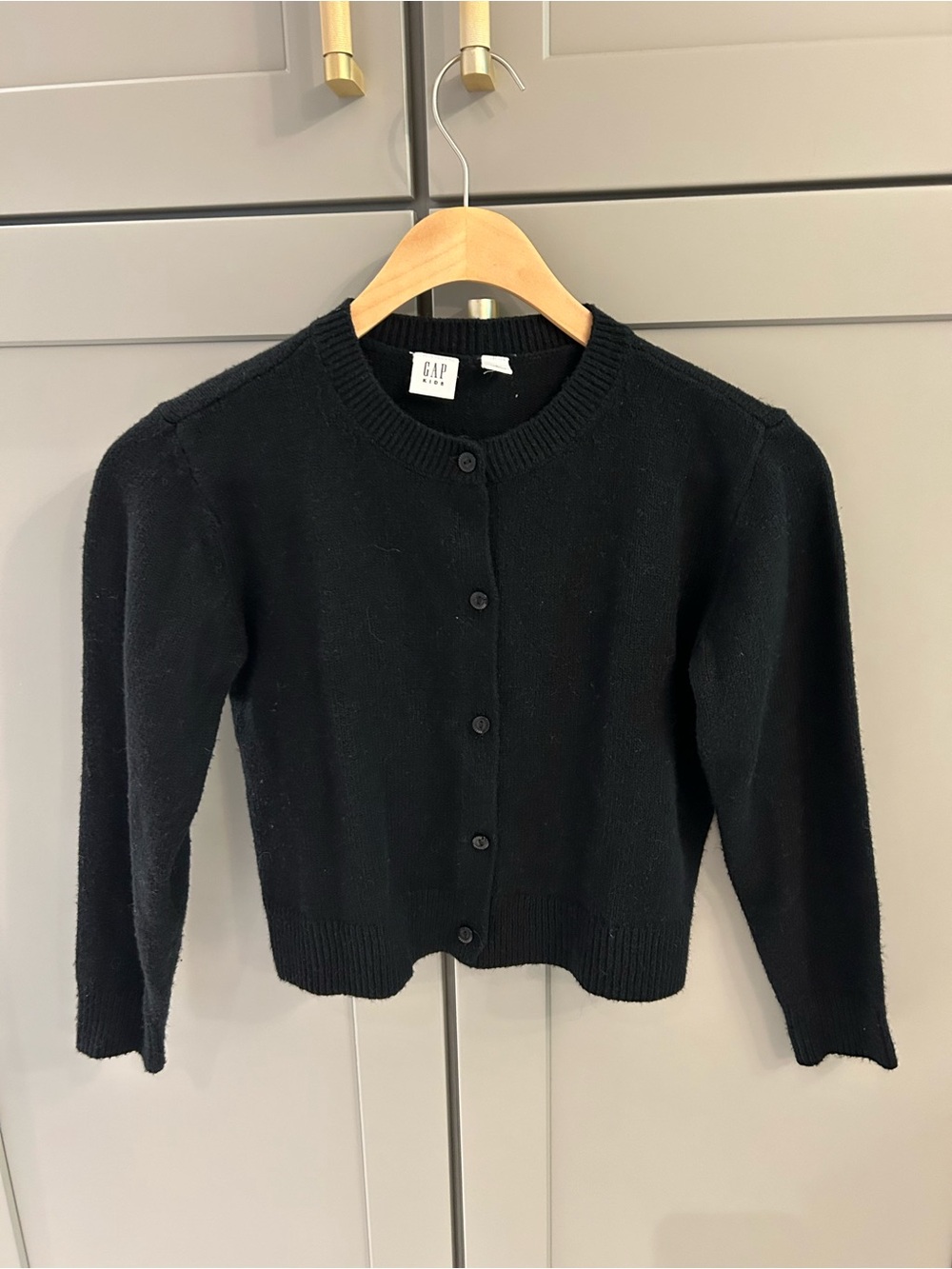 GAP Kids Black CashSoft Crewneck Button-Front Cardigan